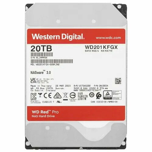 Western digital Жесткий диск 20TB WD Red Pro WD201KFGX 101600₽