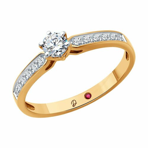 Кольцо Diamant, красное золото, 585 проба, размер 17.5