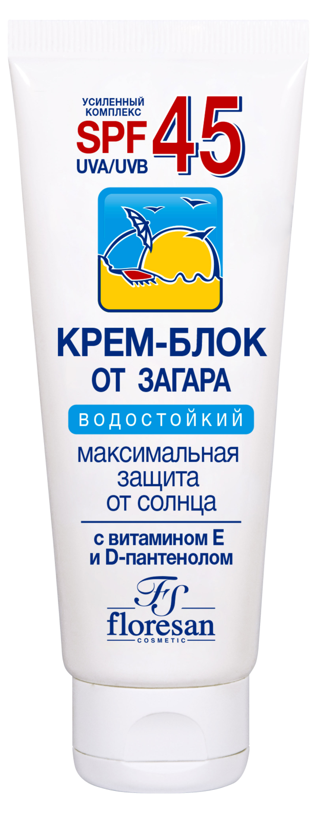 Крем-блок от загара Floresan Spf 45 водостойкий