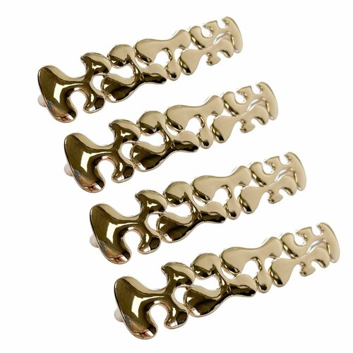 Мебельная ручка-скоба в стиле модерн Comforty 6626-160 фигурная золотая набор из 4-х шт 1500₽