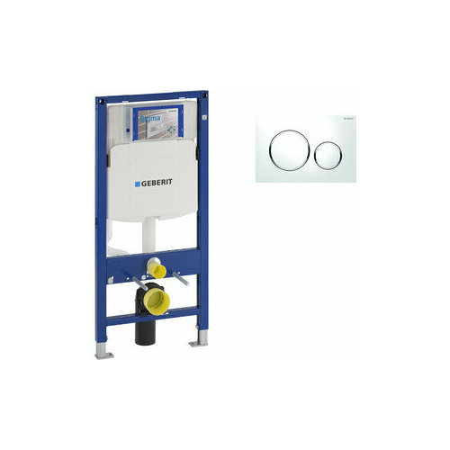 Инсталляция для унитаза Geberit Duofix Sigma20 с клавишей/хром (111.300.00.5, 115.882. KJ.1) белый