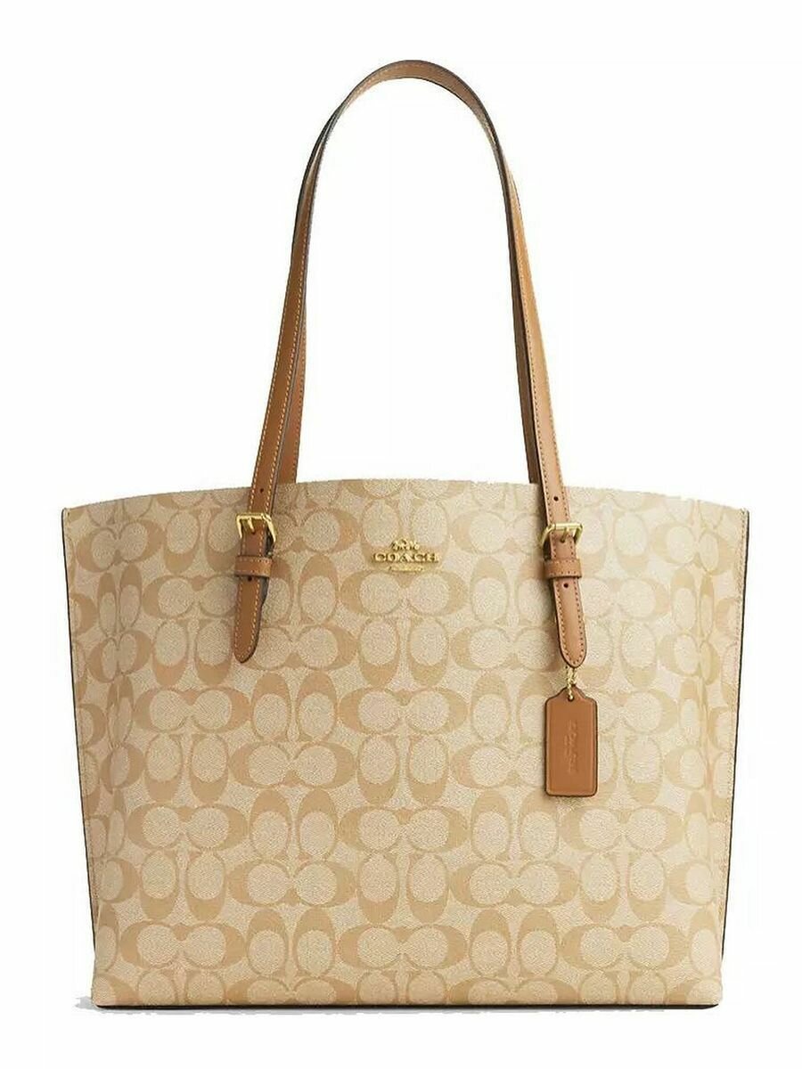фото Сумка женская COACH Mollie Tote Bag 25 In Signature Canvas C4250 Gold/Brown Black