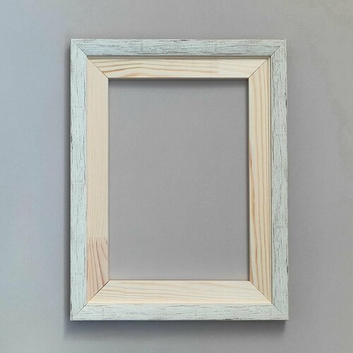 Багетная рама с подрамником для картин (BR2nb) 40*60 см, цвет: белая сосна