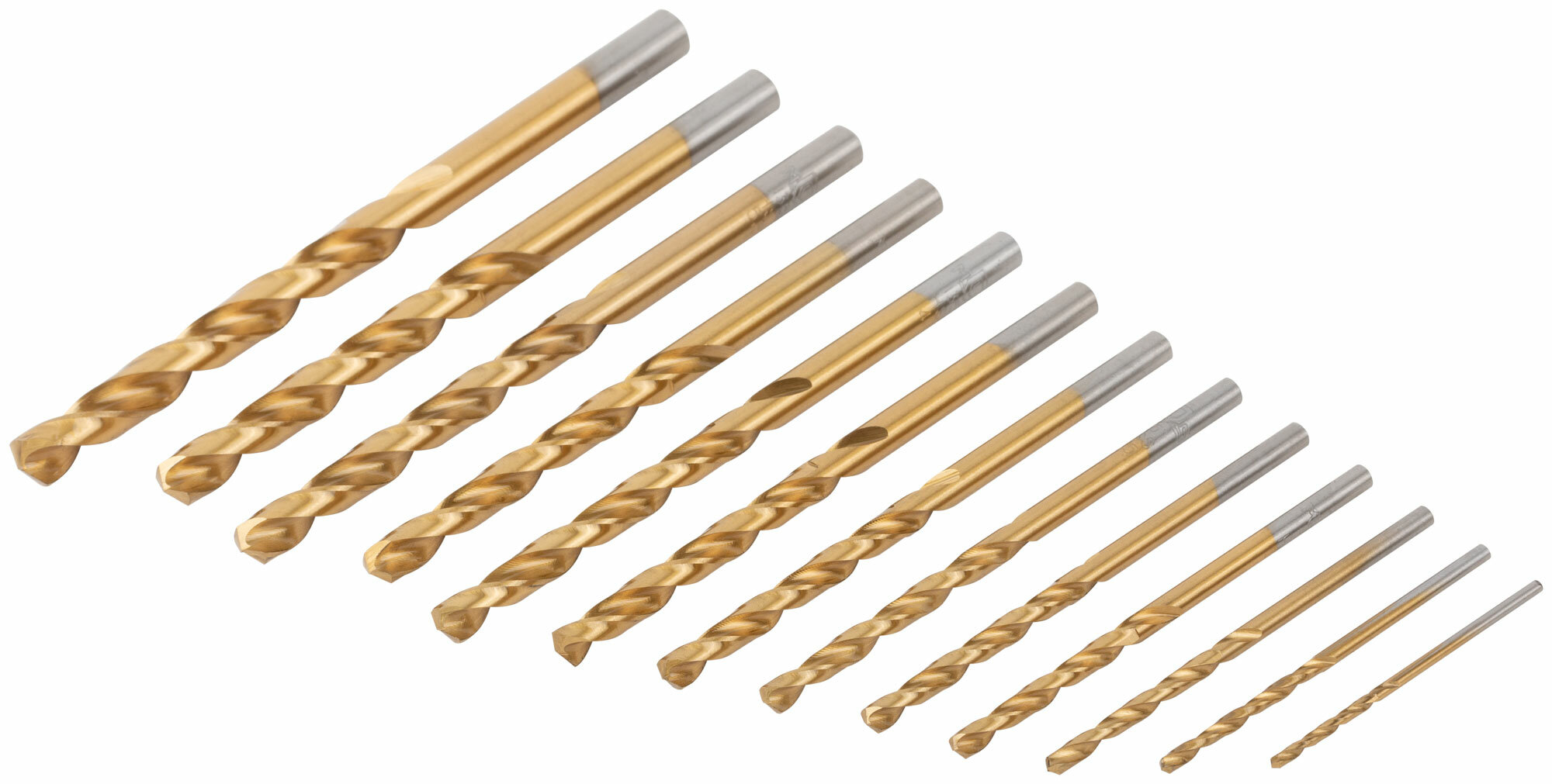 фото Набор сверл по металлу HSS шлифованные, титановое покрытие, угол заточки 135°, пласт. кейс, 13 шт. (1.5-2.0-2.5-3-3.2-3.5-4-4.5-4.8-5-5.5-6-6.5 мм)