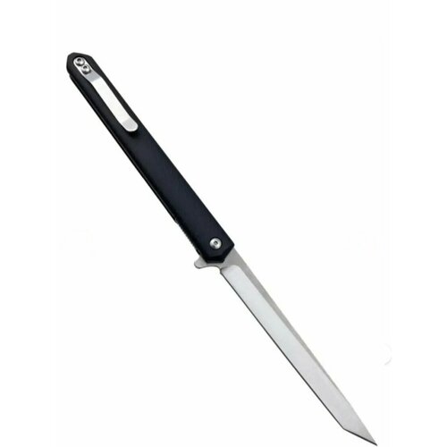 Нож клинок складной флиппер танто . Сталь D2, рукоять цвет Чёрный. Туристический