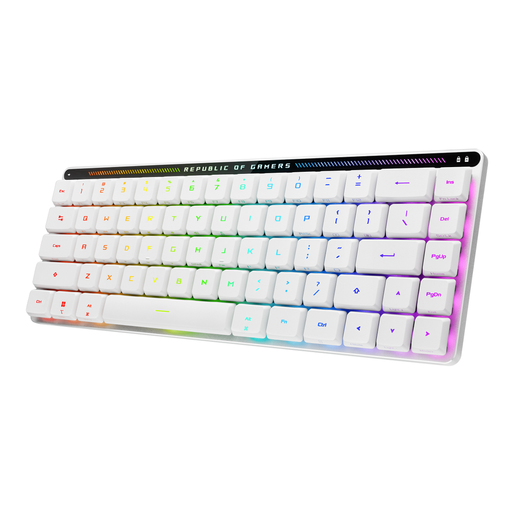 Клавиатура беспроводная механическая ASUS ROG Falchion RX Low Profile (Red switch), USB, Bluetooth/Wireless, RGB, Белый, 90MP03EC-BKRA10 - фото №8