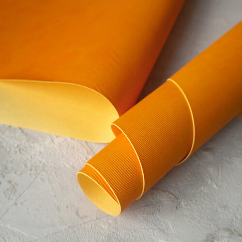 Переплетный кожзам Италия тиснение Джинс цвет золотисто-желтый отрез 3550 см 456₽