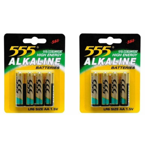 Элементы питания 555 алкалиновые, AAA LR03, 4 шт, 2 уп