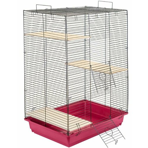Yami-Yami Клетка для шиншилл шаг прута 13мм 584084см 3 этажа без наполнения рубиновая 53 кг 8628₽