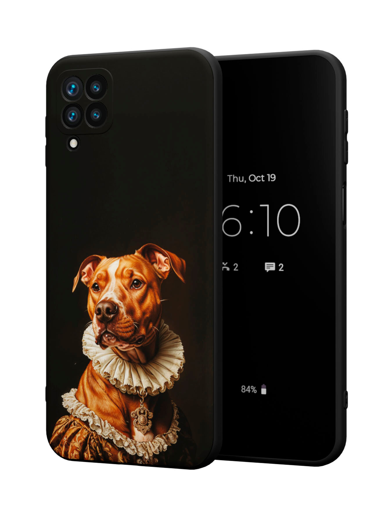 Силиконовый чехол Mcover на Samsung Galaxy A12 (для Самсунг Галакси А12), Portrait of a dog