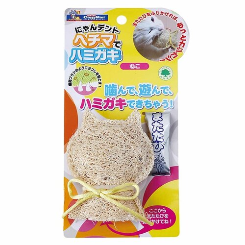 Игрушка для кошек Japan Premium Pet для зубной гигиены и коррекции поведения из люфы с мататаби в форме кошки