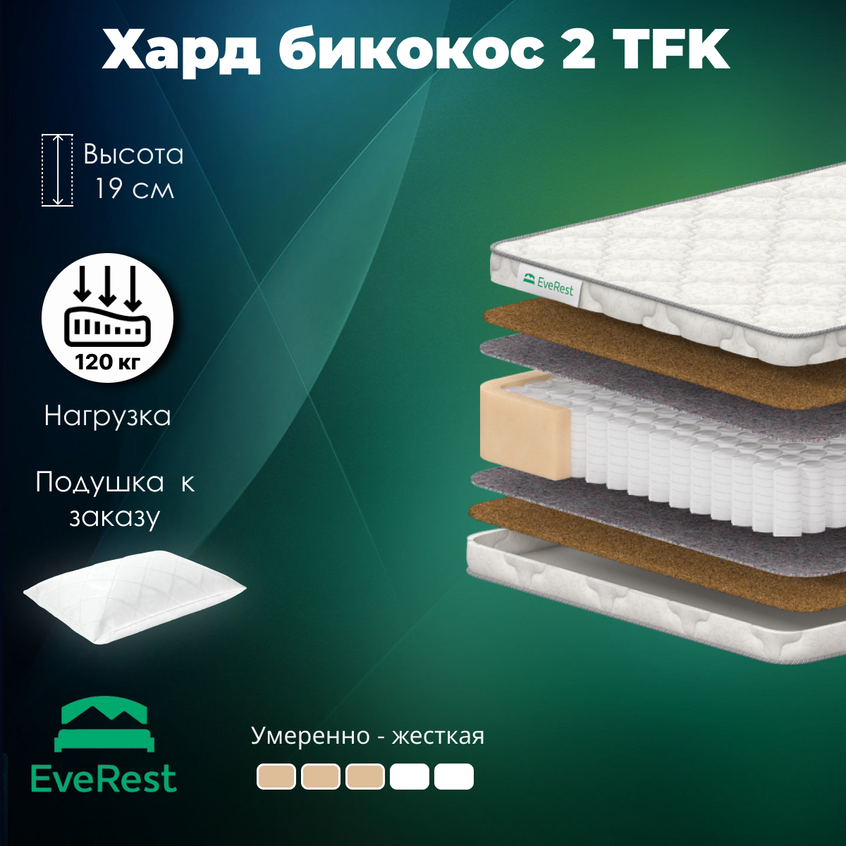 Матрас EveRest Хард бикокос 2 TFK