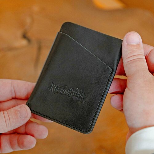 Картхолдер Konkovstudio, фактура гладкая, черная