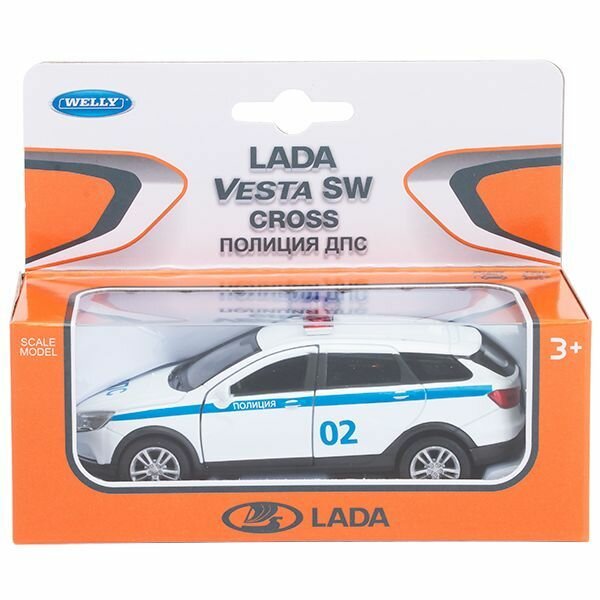 Легковой автомобиль Welly Lada Vesta SW CROSS полицейская (43763PB) 1:34, белый