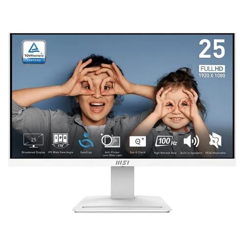 24.5" Монитор MSI Pro MP253W, 1920x1080, IPS, 100Гц, 1хHDMI, 1хDP, белый [9s6-3pc7ch-054]