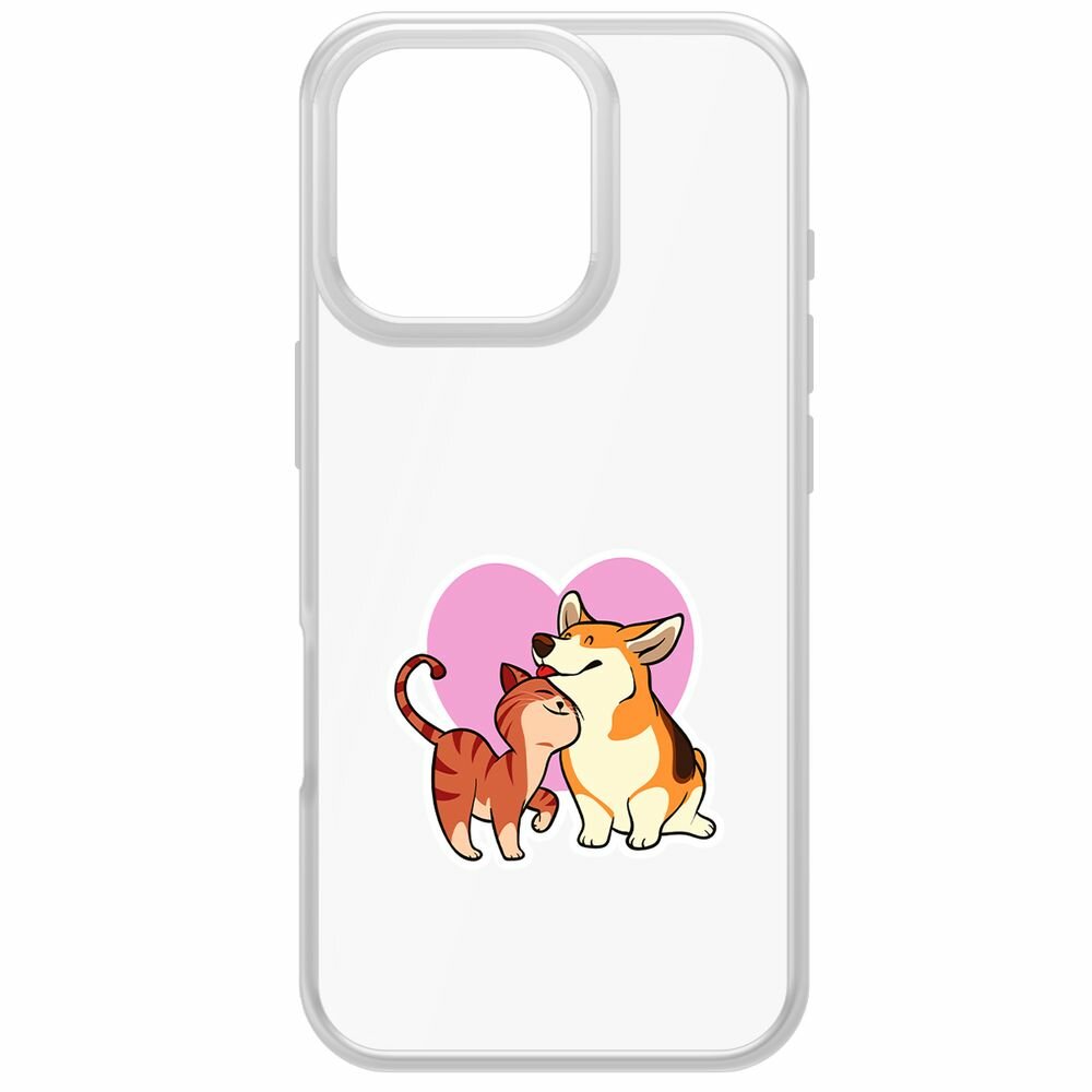 Чехол-накладка Krutoff Clear Case Любовь противоположностей для iPhone 16 Pro