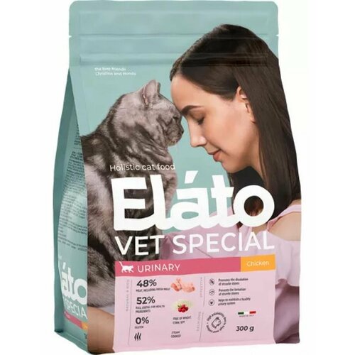 Сухой корм для кошек Elato Holistic Vet Special Urinary при заболеваниях нижних отделов мочевыводящих путей, с курицей 1,5 кг