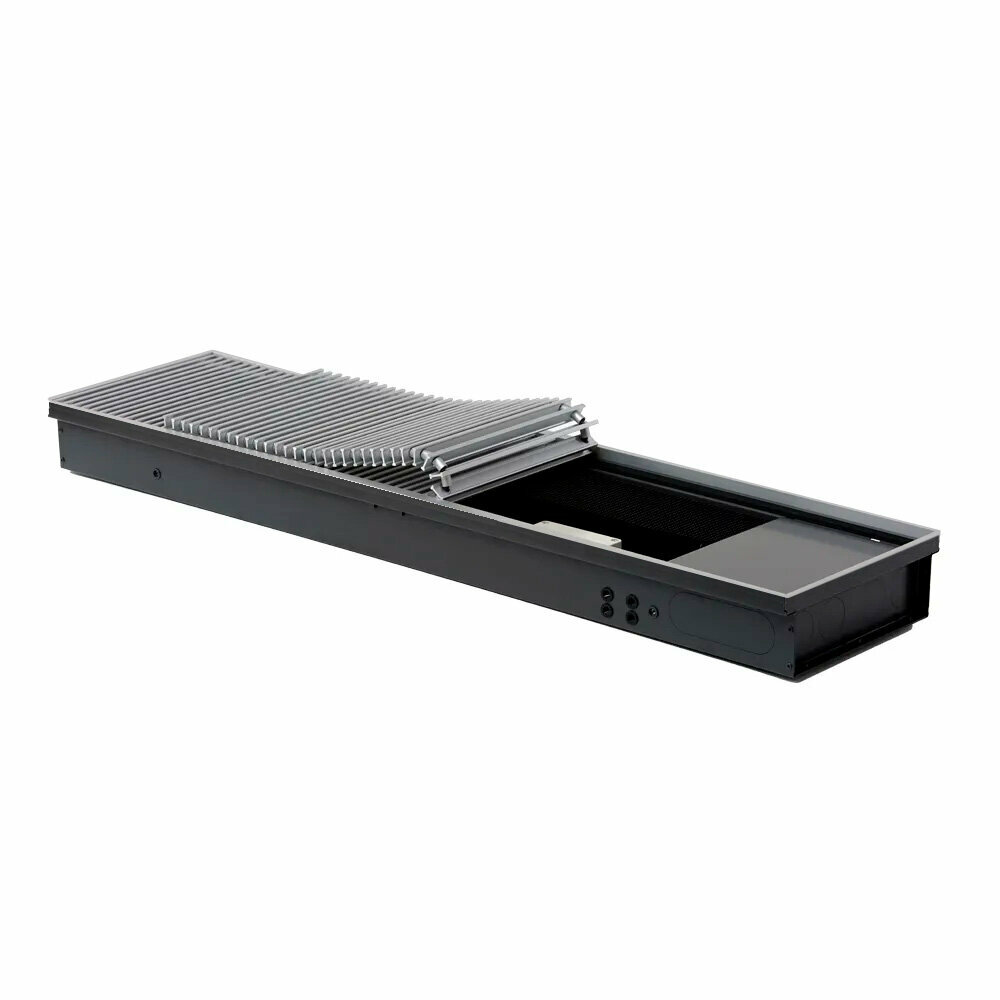 Внутрипольный конвектор PrimoClima PCV 250.80.2000. K. R\24V. FCM\БП36\RR 10.1. U с вентилятором с решеткой