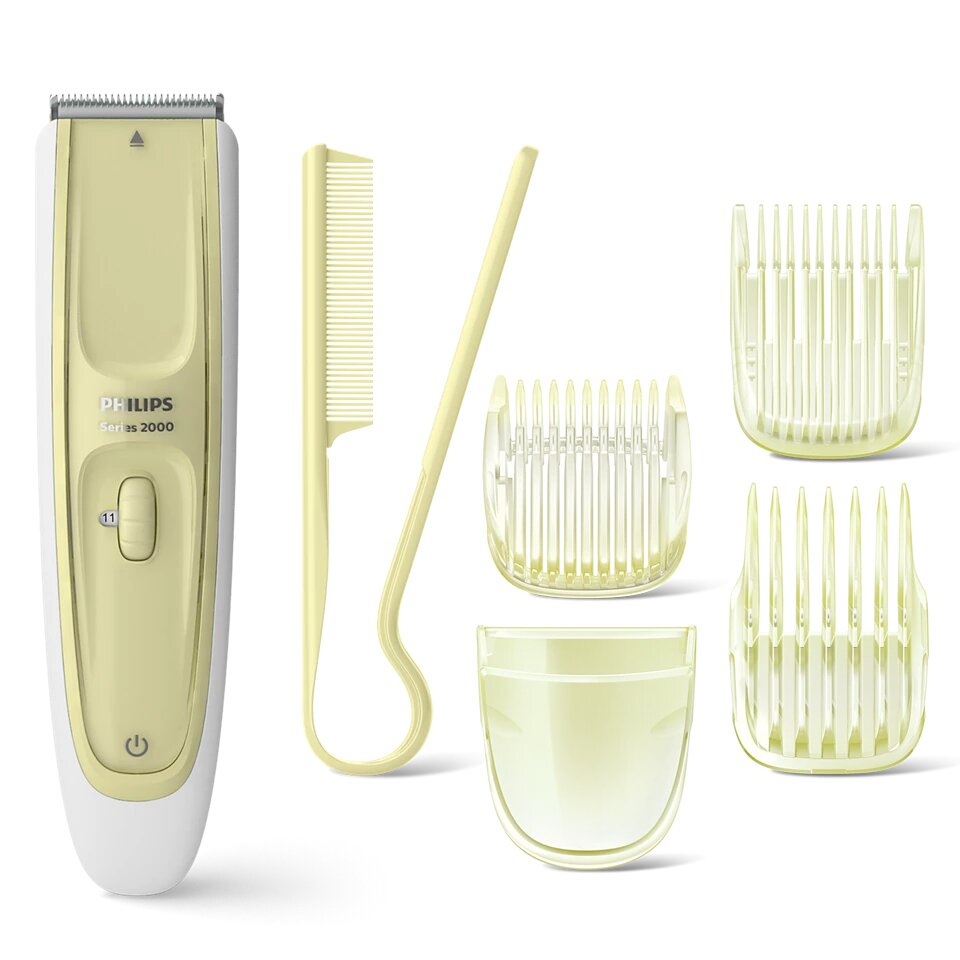 Philips HC2089 детская машинка для стрижки волос с контейнером для волос, желтый, CN