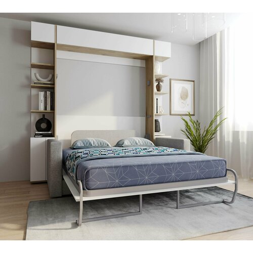 Шкаф кровать-трансформер с диваном Летто Гранде 1600 Форма 2 Лайт Сканд