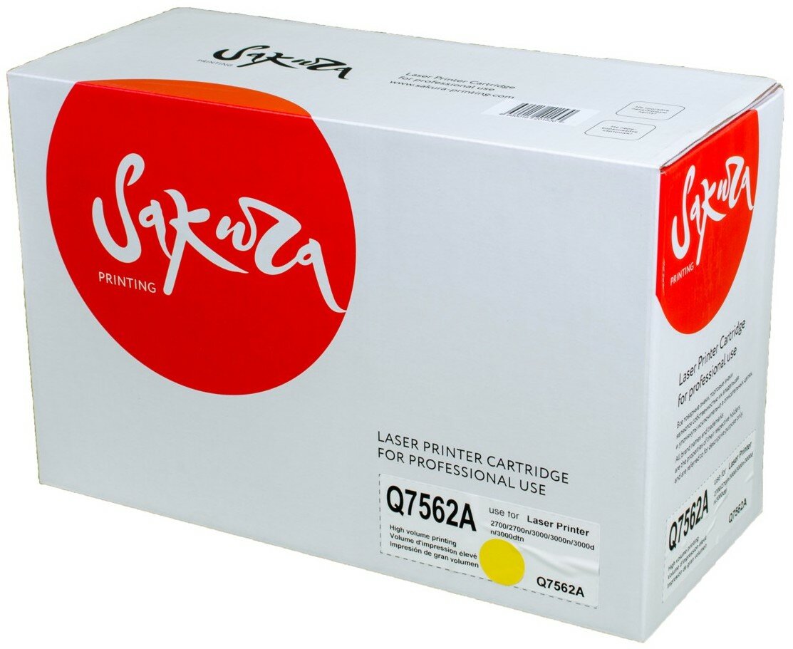Картридж лазерный SAKURA Q7562A желтый
