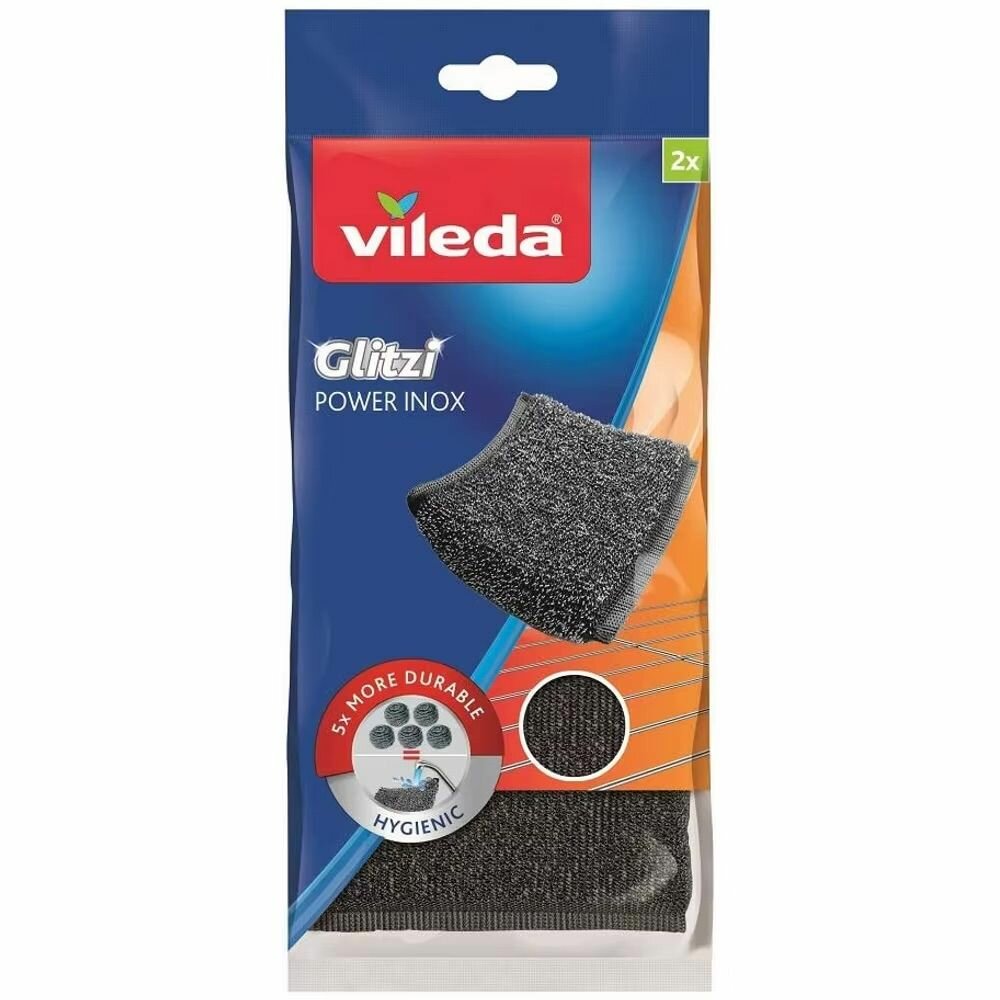 Губка металлическая 2 шт Vileda Glitzi Power Inox