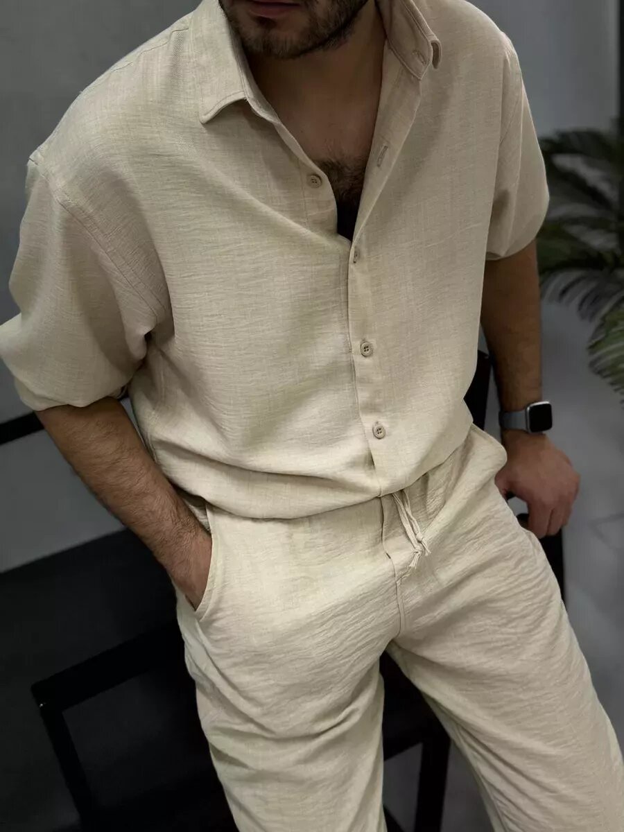 Комплект одежды SKOS весна - лето 2025, размер XL, бежевый — фото 1