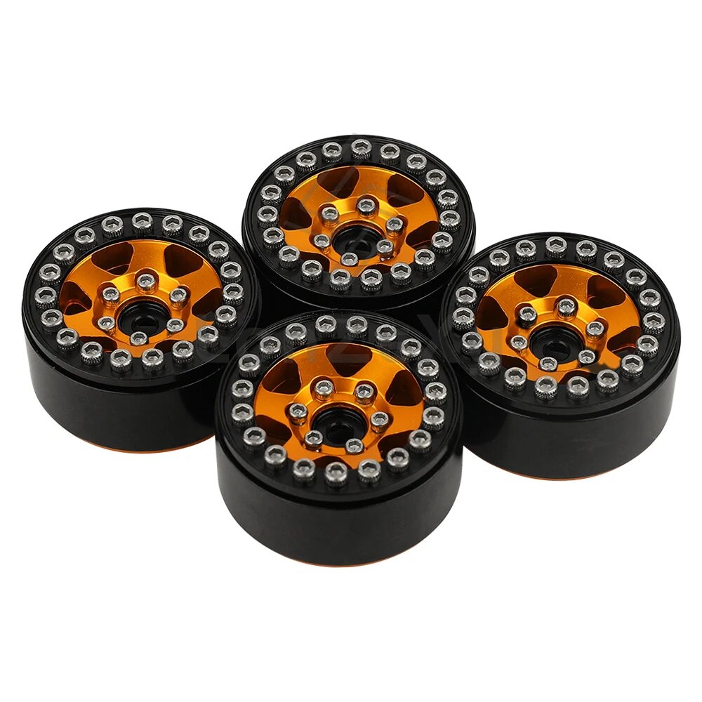 Металлические диски Beadlock 1.0 дюйма для RC автомобиля 1/24 Axial SCX24, Type A 4pcs