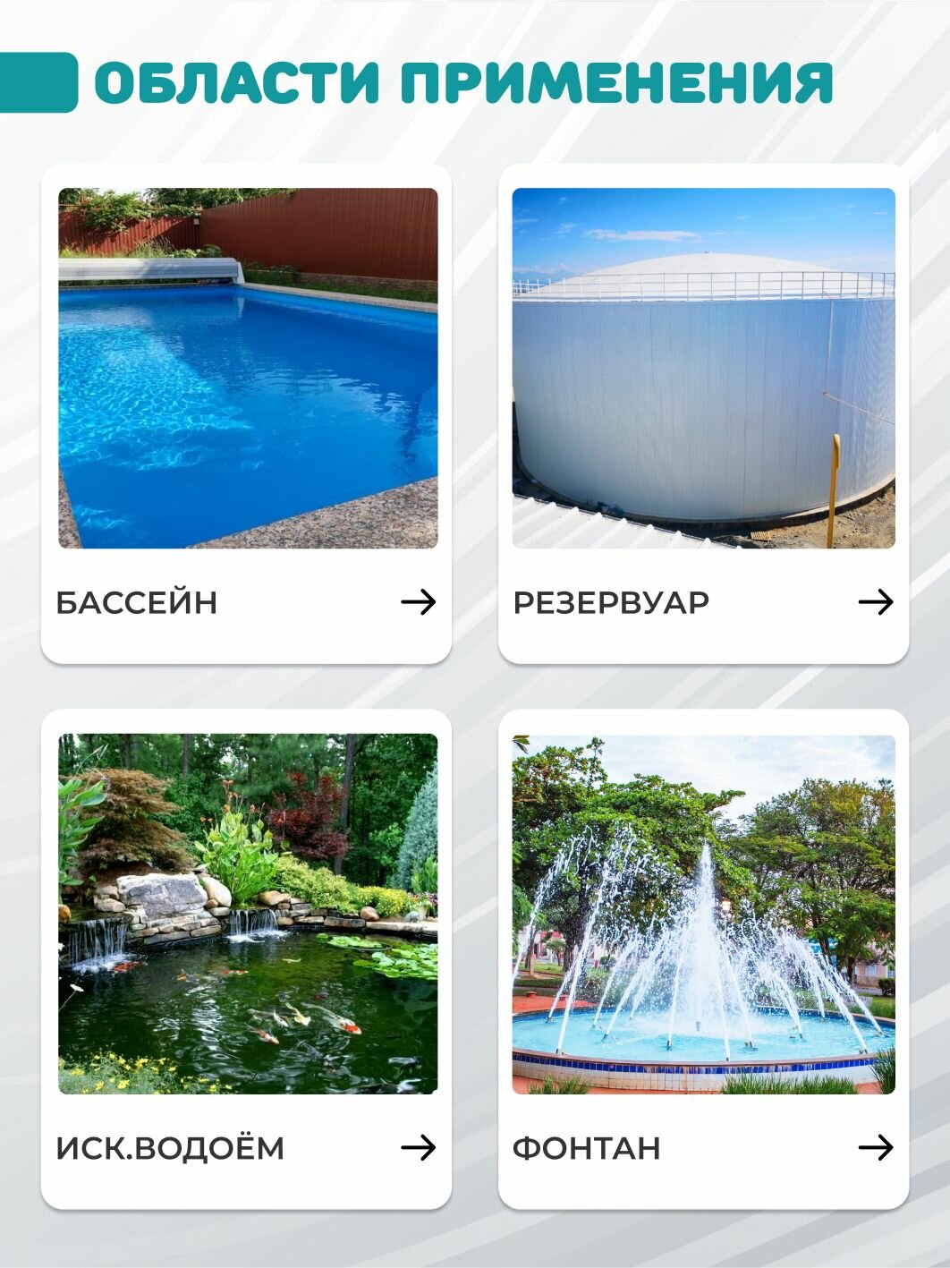 Elastomeric Pool полимерная гидроизоляция для бассейнов, резервуаров, фонтанов и водоемов. Жидкая резина для защиты бетона и фундамента от влаги, без битума — фото 1
