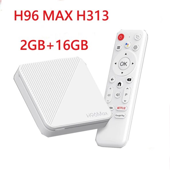 ТВ-приставка Smart TV Box H96 Max H313 4K HD Android 14 Smart TV Box 2,4/5,8G Dual-WIFI 3D-видео медиаплеер, 2g 16g, Европейская