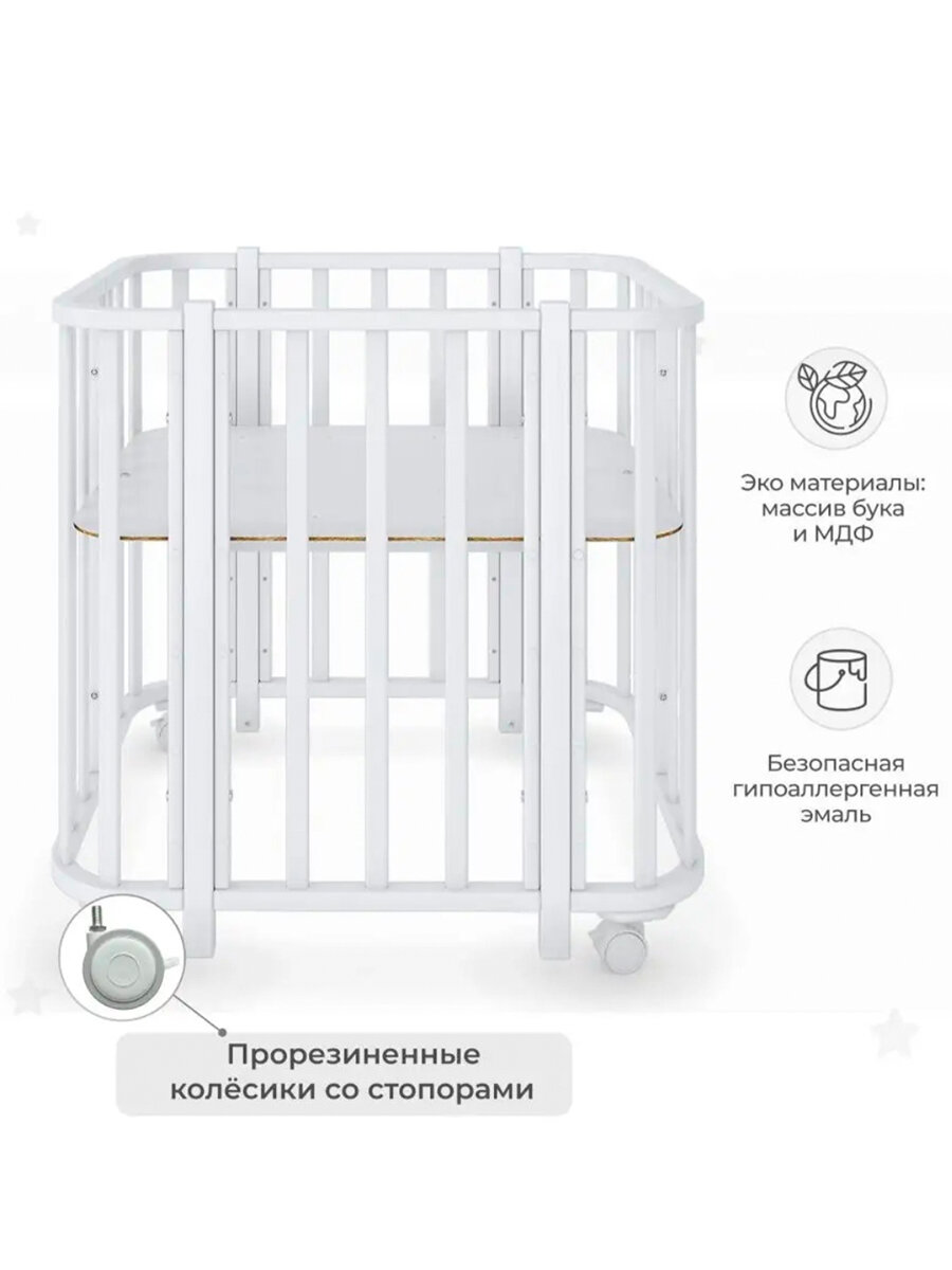 Детские Кроватки Xiaomi Детская кровать для новорожденного LiLoo с белыми стойками