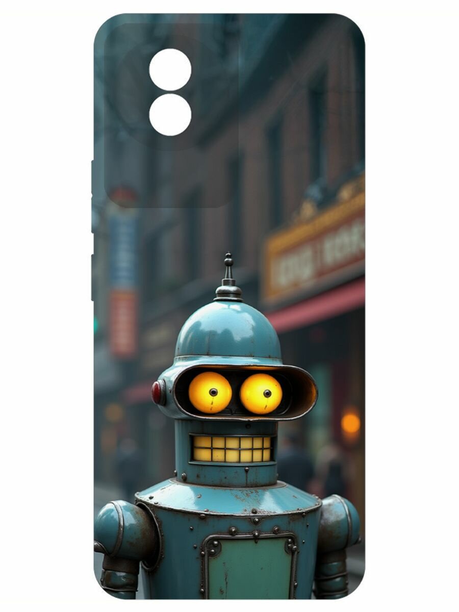 Чехол-накладка Krutoff Soft Case Футурама: Бендер 3D для Vivo Y02 черный