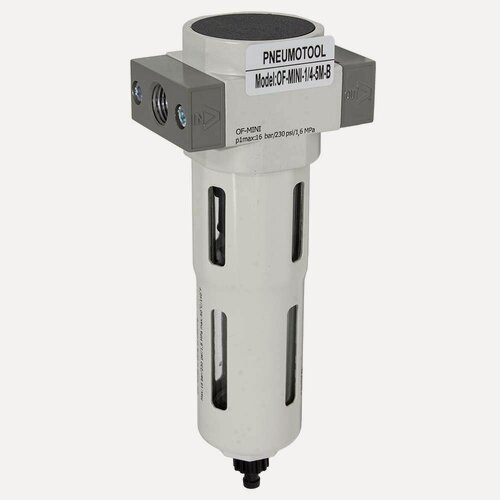 Изображение товара Фильтр влагоотделитель PI TOOLS OF-PIT-MINI-G1/4", 1200 л/мин, металлический корпус, от 0 до 16 Бар, Арт. 5872
