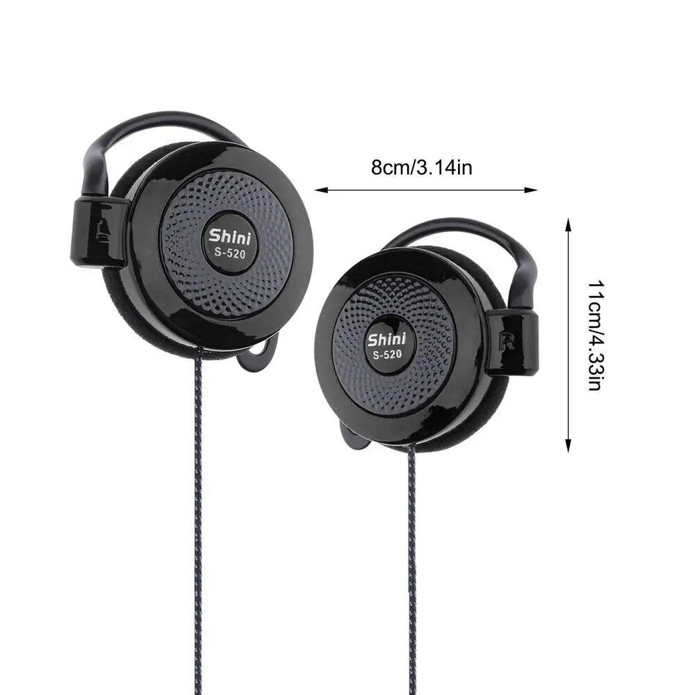 Проводные спортивные наушники Shini S-520 black