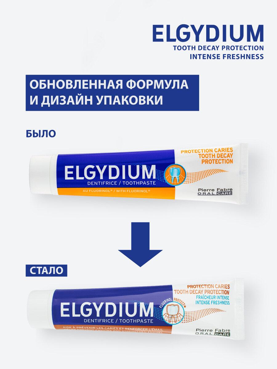 Зубная паста Elgydium "Защита от кариеса", Эльгидиум, Франция, 75 мл. — фото 1