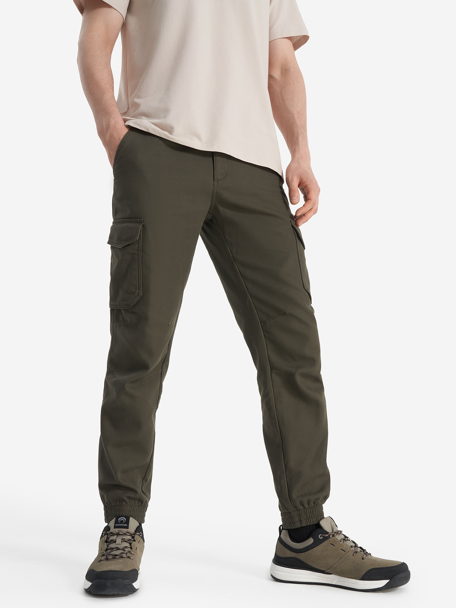 Брюки утеплённые OUTVENTURE Travel Men's Padded Pants, размер 54, темно-коричневый — фото 1