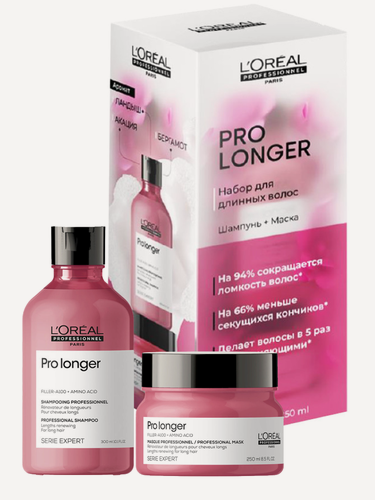 Изображение товара L'Oreal Professionnel Весенний набор Pro Longer 300 мл шампунь + 250 мл маска для волос