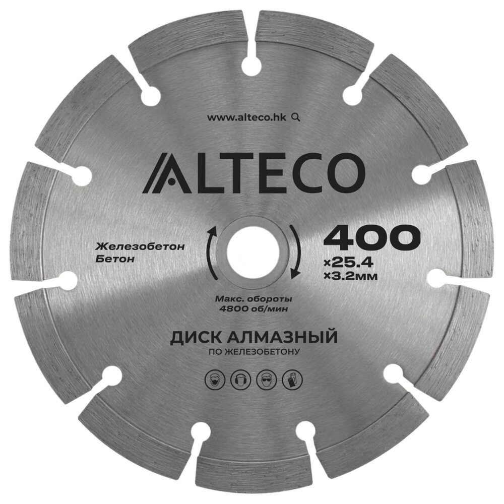 Диск алмазный по железобетону ALTECO 400x25.4x3.2мм