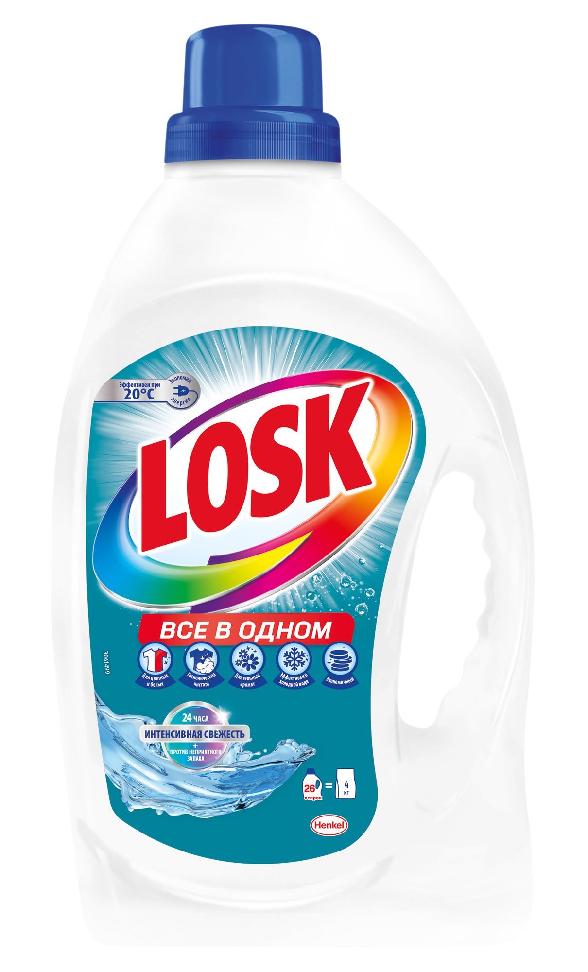 Гель для стирки Henkel "Лоск Интенсивная свежесть", антибактериальный, 1.69 л
