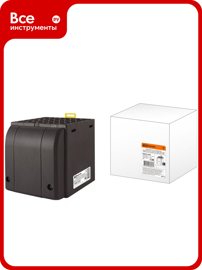 Обогреватель с встроенным вентилятором в корпусе TDM ELECTRIC ОШВ-400 230В 400Вт для установки на DIN-рейку SQ0832-0032