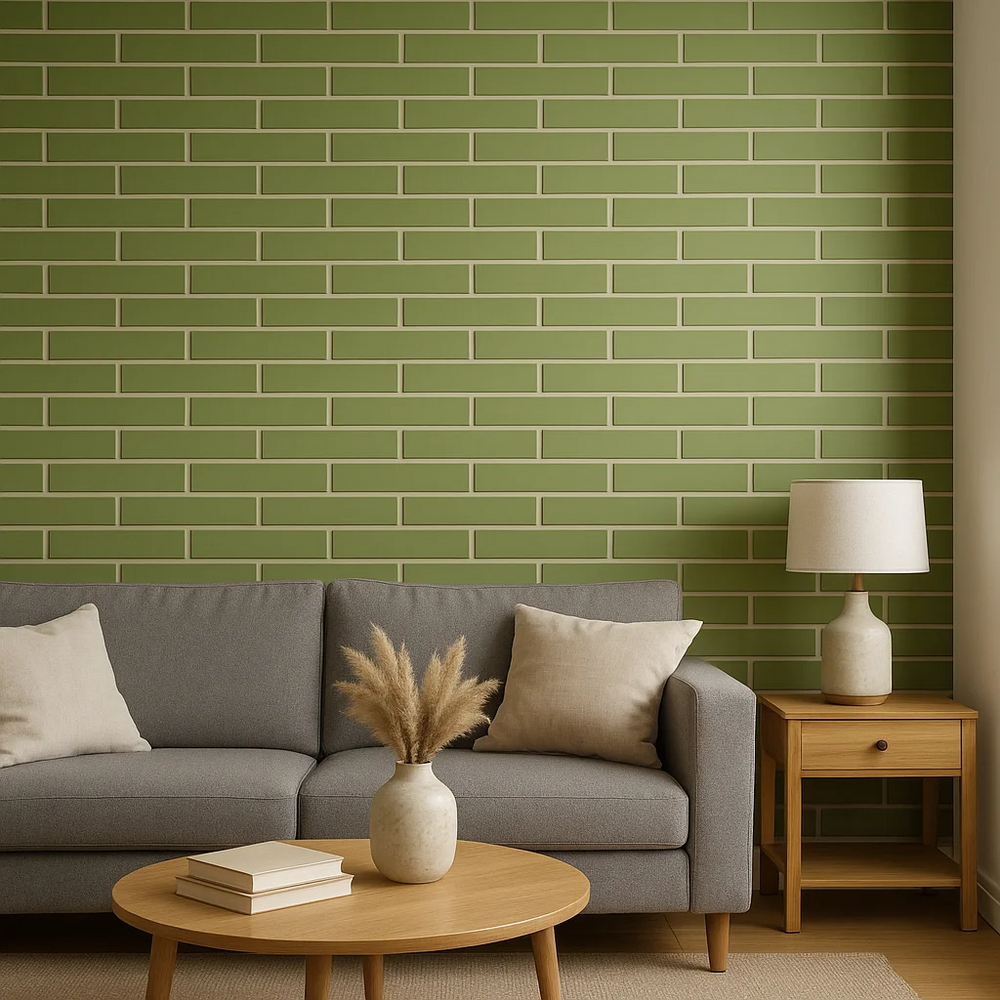 Плитка клинкерная "Спокойно Зеленый" для внутренней отделки фактура Ф0 размер 250x80x4мм