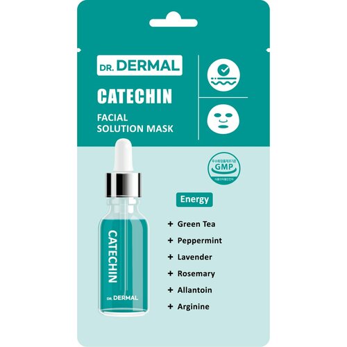 Dr.dermal FACIAL SOLUTION Маска для лица Catechin, с Катехином, 25 мл