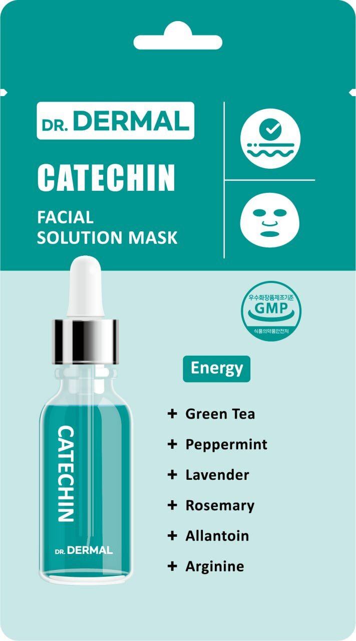 Dr.dermal FACIAL SOLUTION Маска для лица Catechin, с Катехином, 25 мл