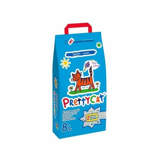 Впитывающий наполнитель PrettyCat Naturel, 8л, 1 шт. наполнитель впитывающий prettycat naturel цеолит силикагель с ароматом лаванды 8л 4кг