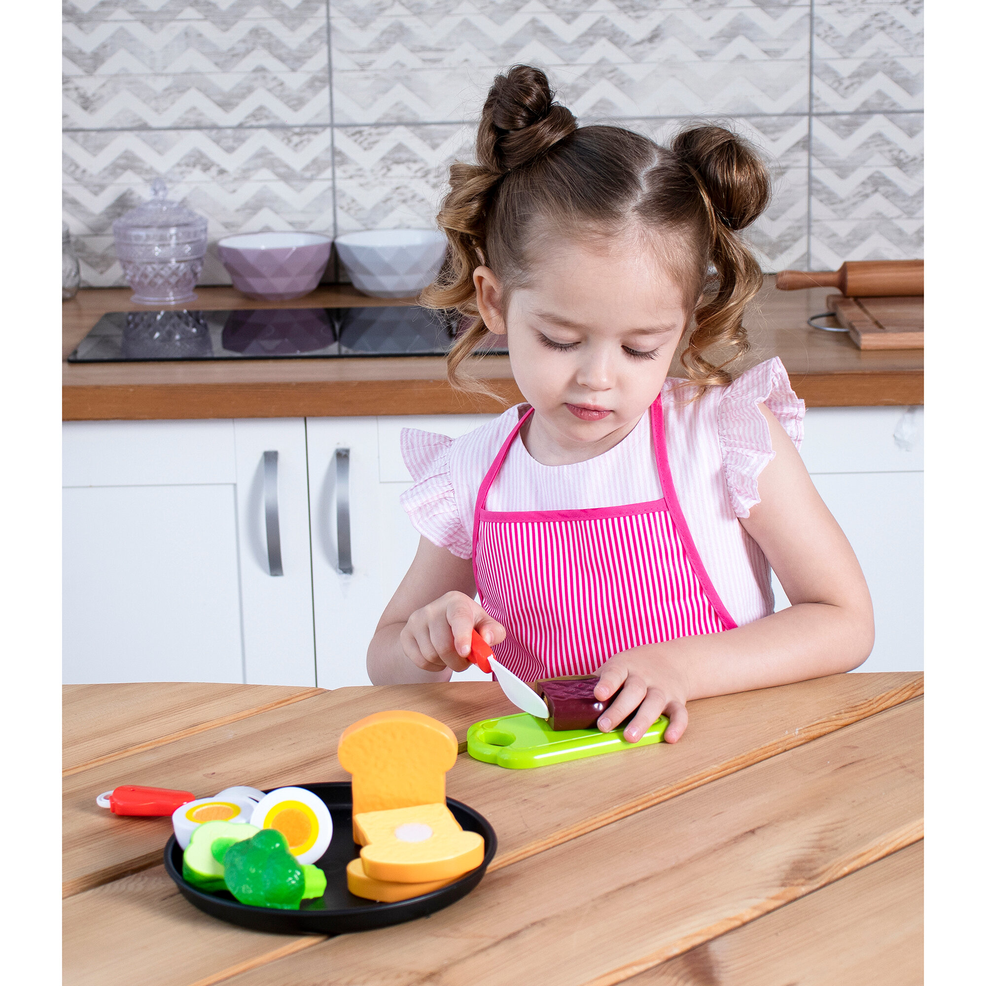 Набор продуктов Mary Poppins Учимся готовить, отбивная с овощами 453284 мультиколор - фото №7