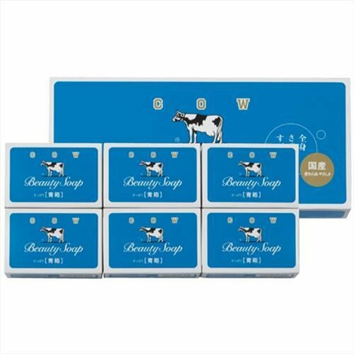 COW BRAND Blue Beauty SOAP Молочное туалетное мыло с ароматом жасмина, подарочный набор 130 гр * 6 шт. cow brand blue beauty soap молочное туалетное мыло с ароматом жасмина 85гр