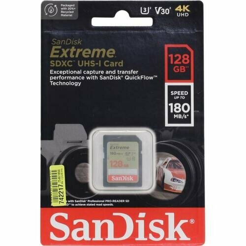 карта памяти 128gb sd sandisk extreme sdsdxv5 128g gncin SD карта Sandisk Extreme SDSDXVA-128G-GNCIN