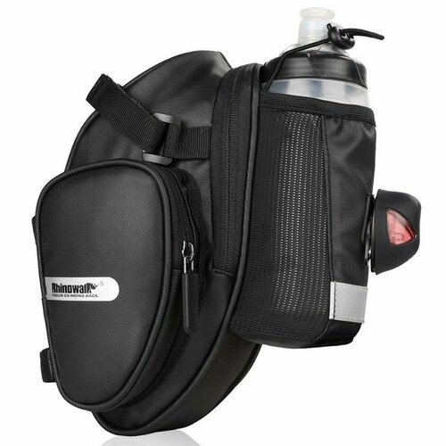 фото Велосумка под седло для байкпакинга rhinowalk saddle bag с флягодержателем. arv000305 arves
