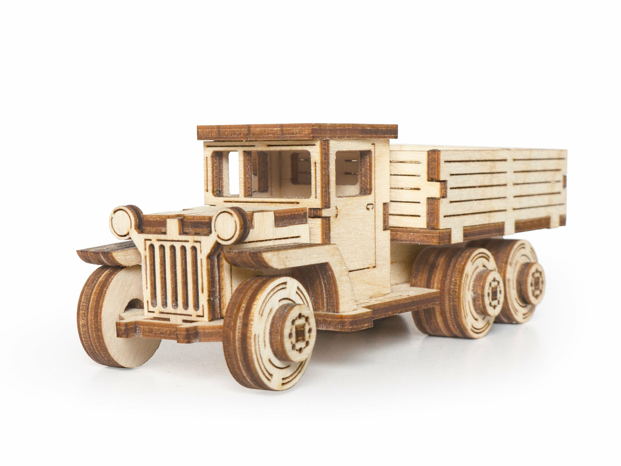 Конструктор 3D деревянный подвижный Lemmo Грузовичок с кузовом