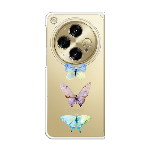Пластиковый чехол на OnePlus Open / Ван Плас Опен Акварельные бабочки, прозрачный